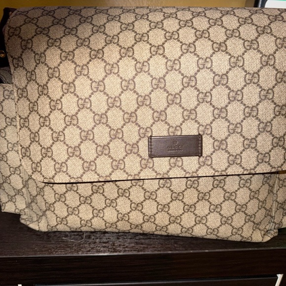 Gucci Brown Monogram Baby Diaper Bag